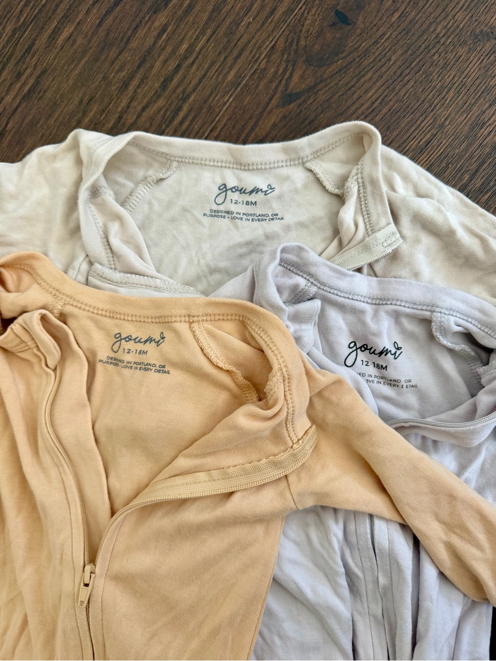 Bundle of 3 Goumi Zippy footie 12-18m